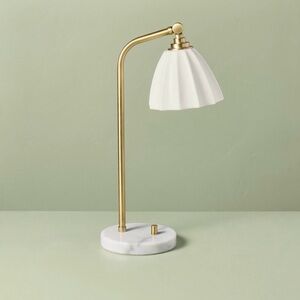 Hearth & Hand w/ Magnolia 20.75" Fluted Ceramic Table Lamp w/ Marble Base NEW
